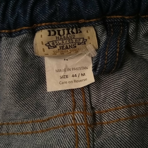DUKE Haband Classic Men's Pants Blue Denim Relax Fit  44/M inseam 27" - Picture 7 of 8